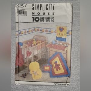Simplicity #8667 Baby Basics Pattern - Multicolor Coverlet Bumper Pads